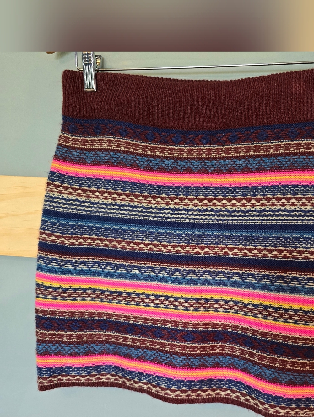 Mossimo Supply Co. Striped Knit Mini Skirt in Burgundy, Blue, Pink, Cream, Tan